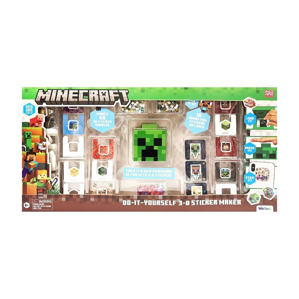 Minecraft 3D Creeper Sticker Maker Craft Kit, DIY Activity Set for Kids Makes 60